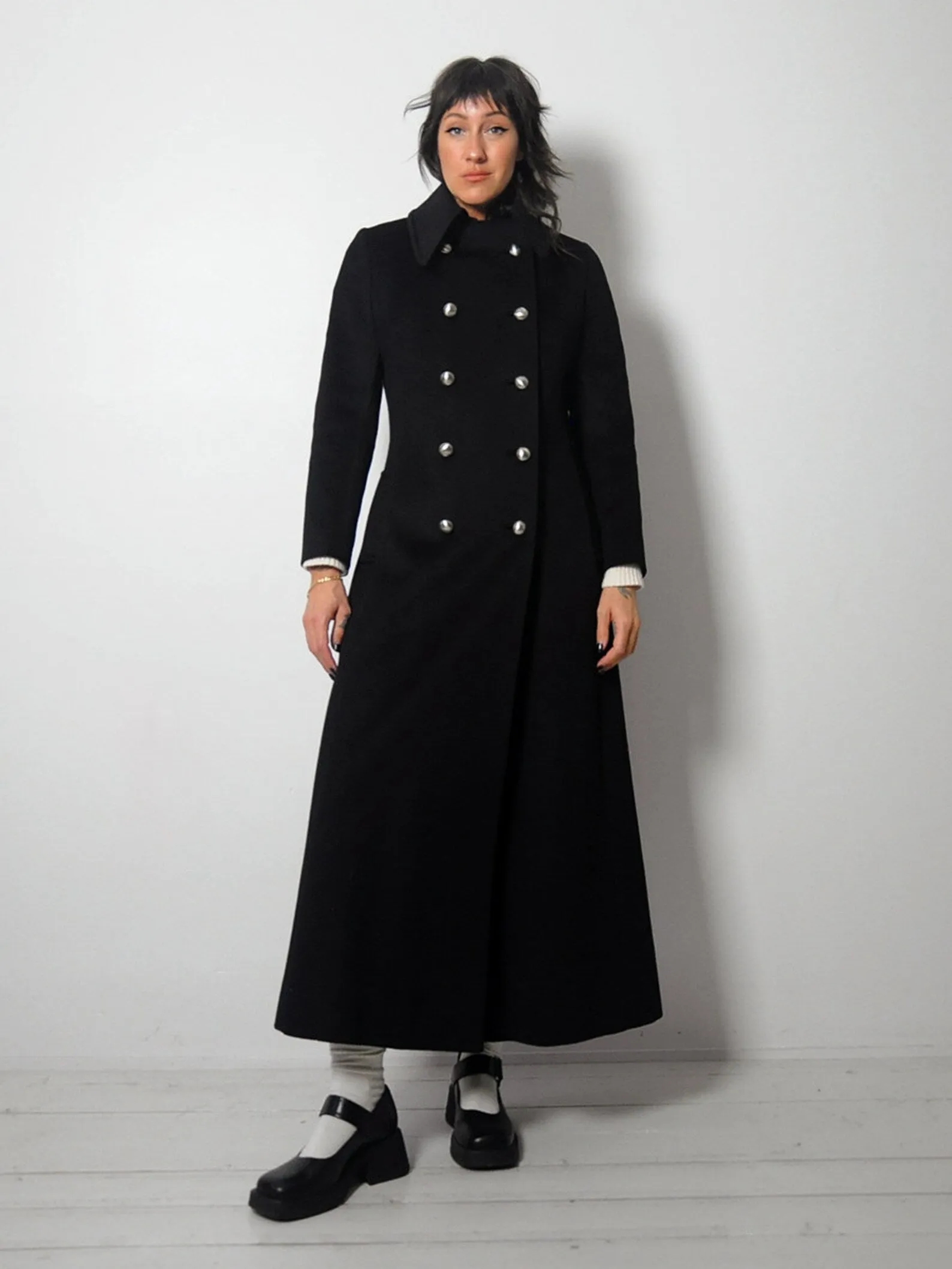 1960's Silver Button Wool Peacoat