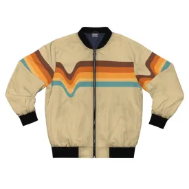 1970s Striped Bomber Jacket - Vintage Retro Style