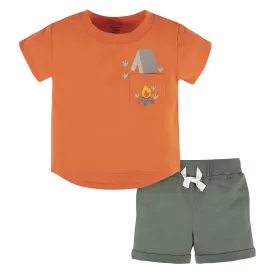 2-Piece Baby & Toddler Boys Camping Fun Pocket Tee & Knit Shorts Set