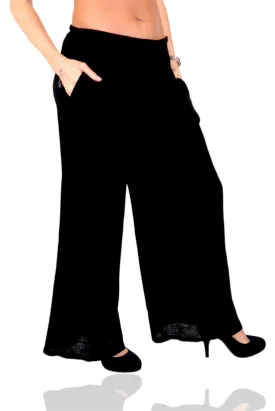 Black Linen Palazzo Pant