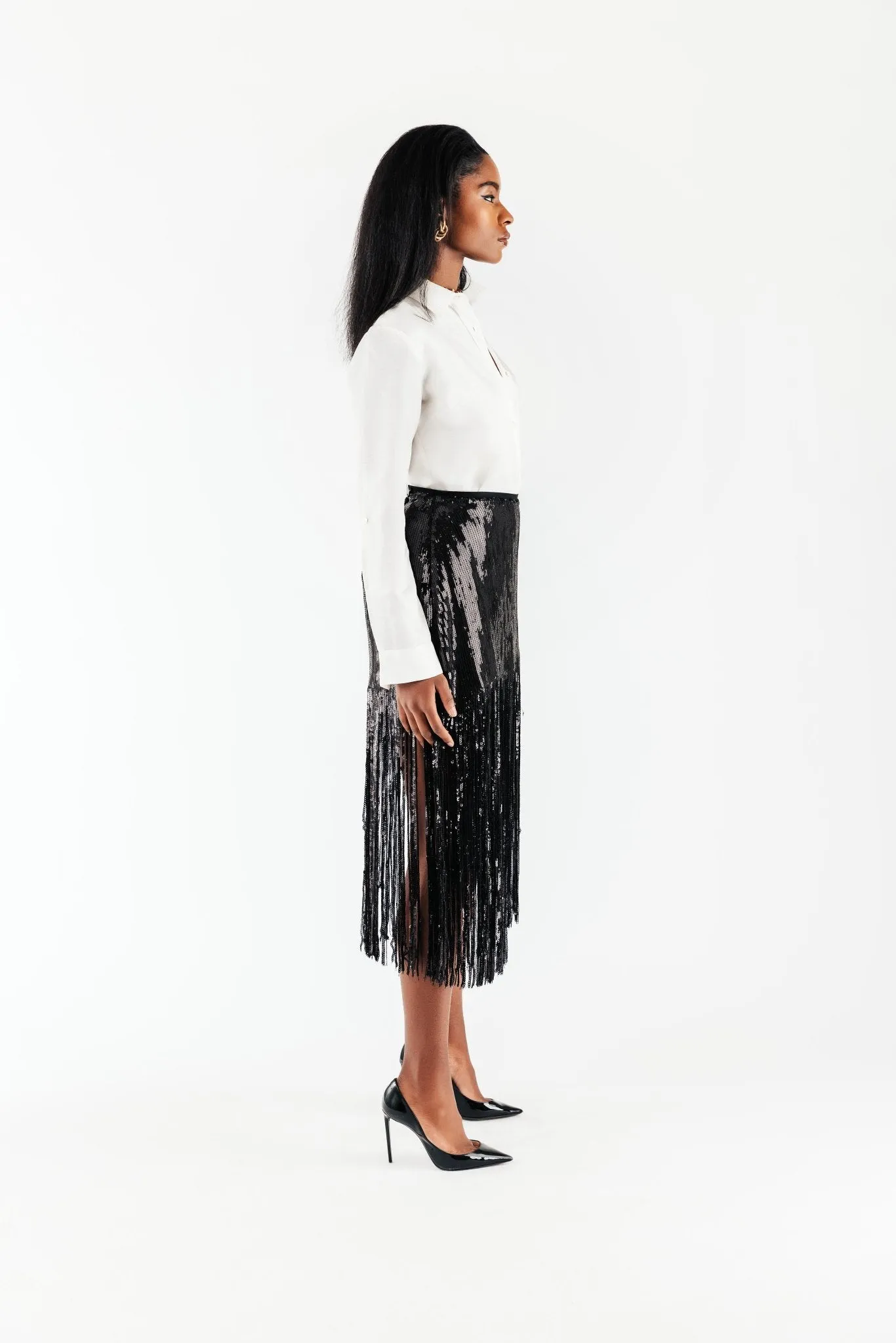 Black Sequin Alexandra Skirt