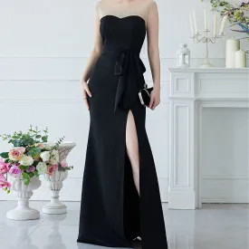 Black Sleeveless High Slit Maxi Dress