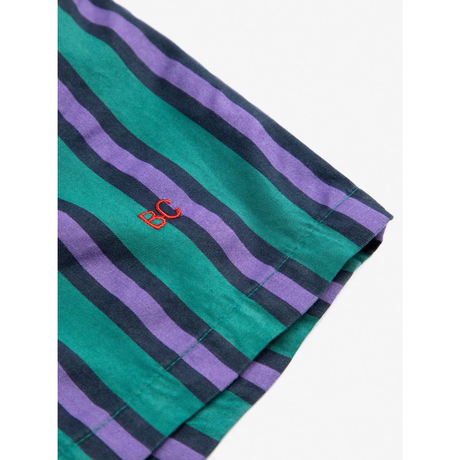 Bobo Choses Dark Green Stripes All Over Bermuda