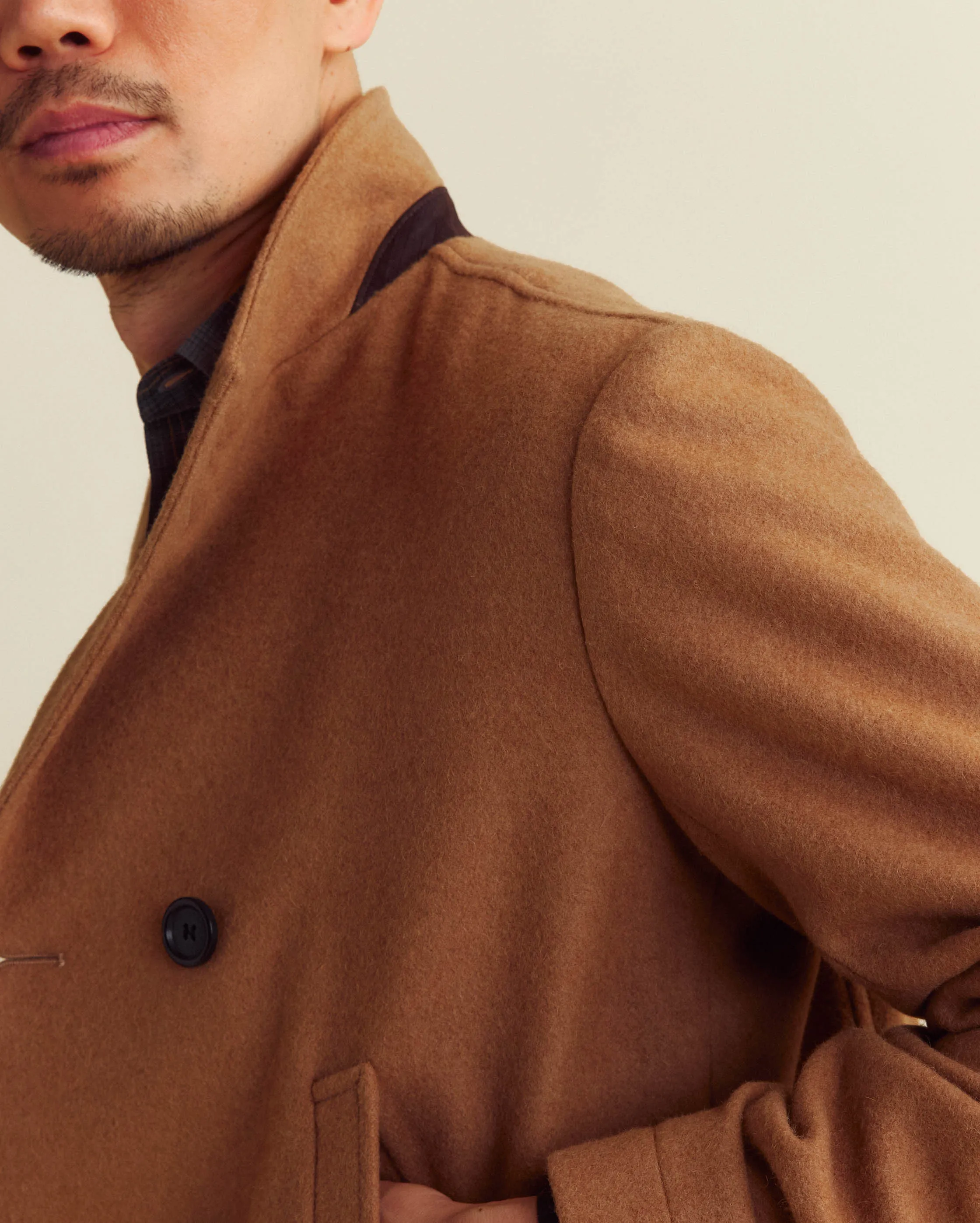 Camel Hair Bond Peacoat