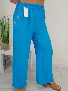 Candice Wide Leg Pants - Aqua