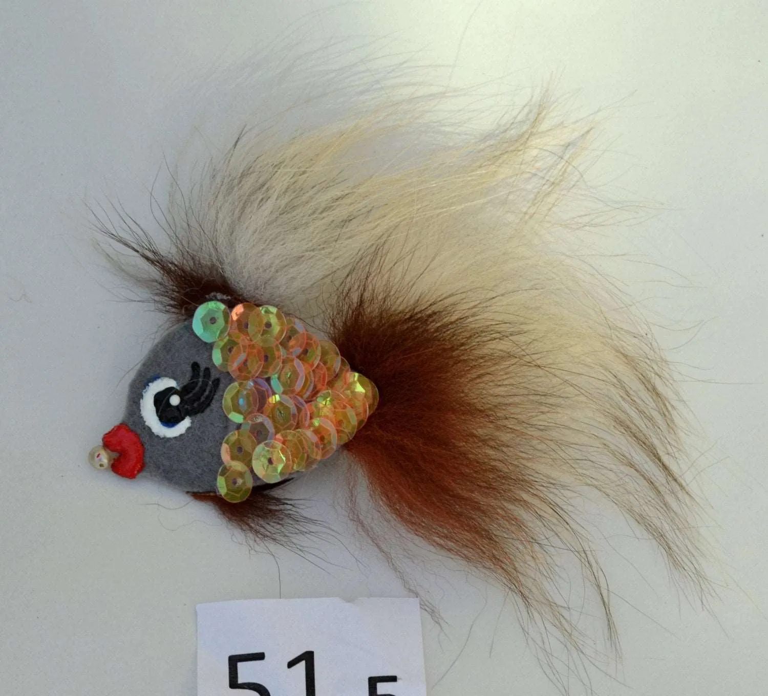 CHILD BROOCH! Fish Brooch, Real Fur Brooch, pin for hat, coat, dress, blanket, hair accessories, fox fur brooch, kids, baby, animal tropical