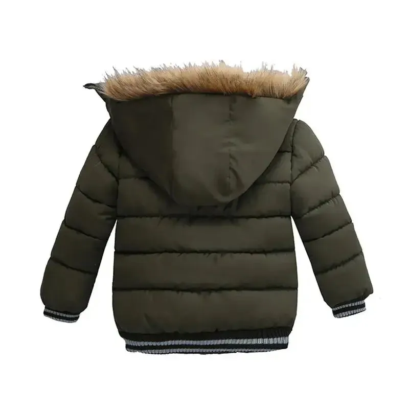 Children boys fur hooded coat 2y to 6y