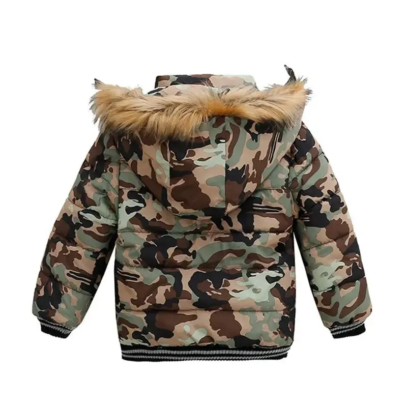 Children boys fur hooded coat 2y to 6y