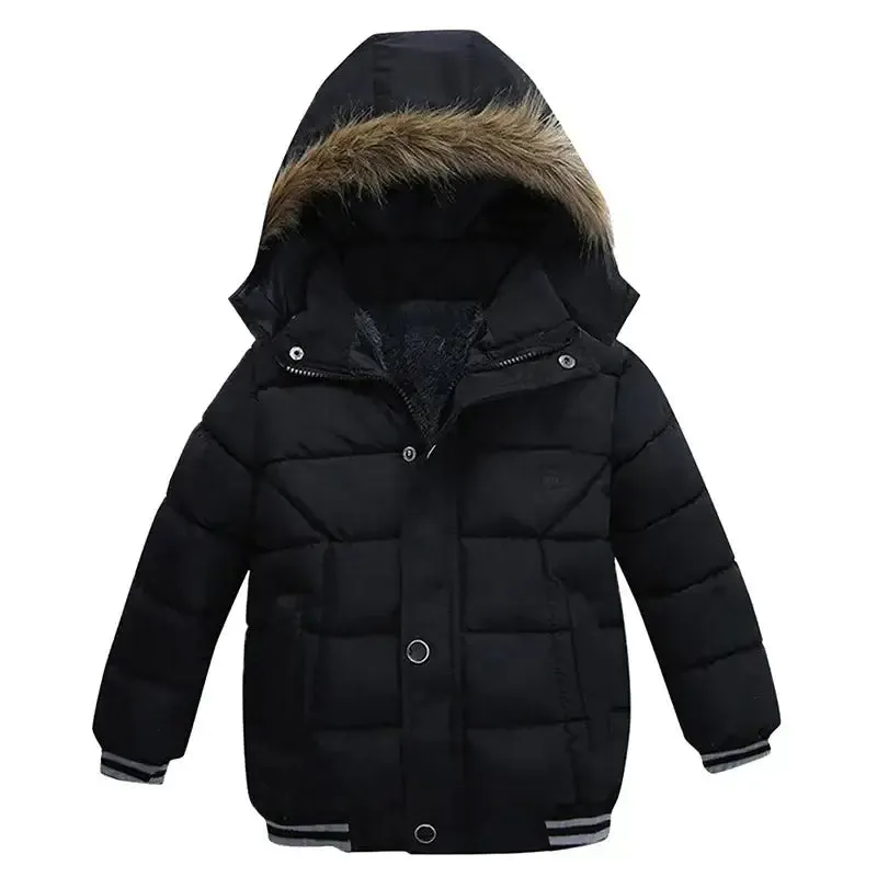 Children boys fur hooded coat 2y to 6y