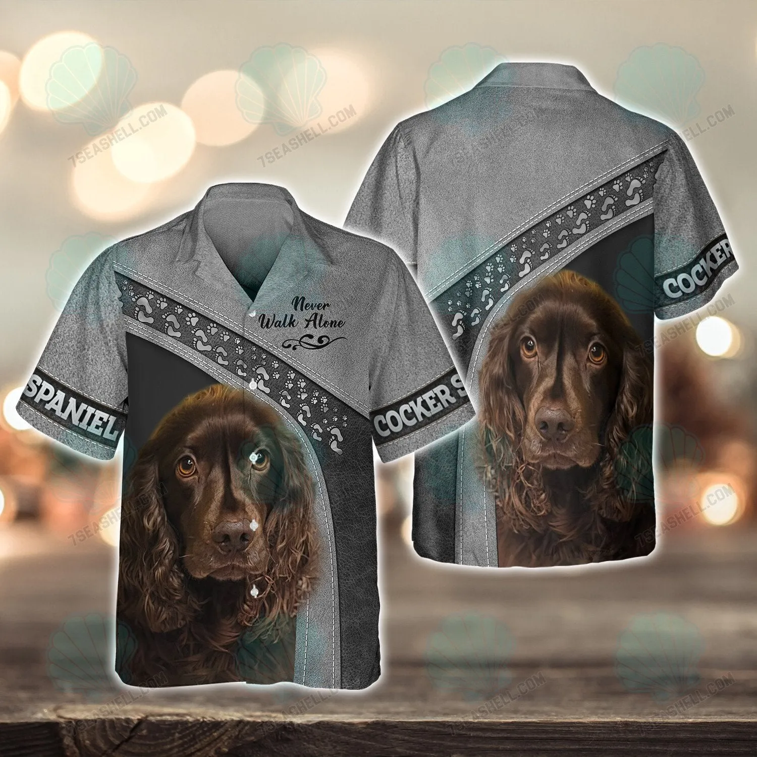 Cocker Spaniel Black Love Never Walk Alone 3D Full Print Shirts, Christmas Dog Memorial Gifts for loss of Dog