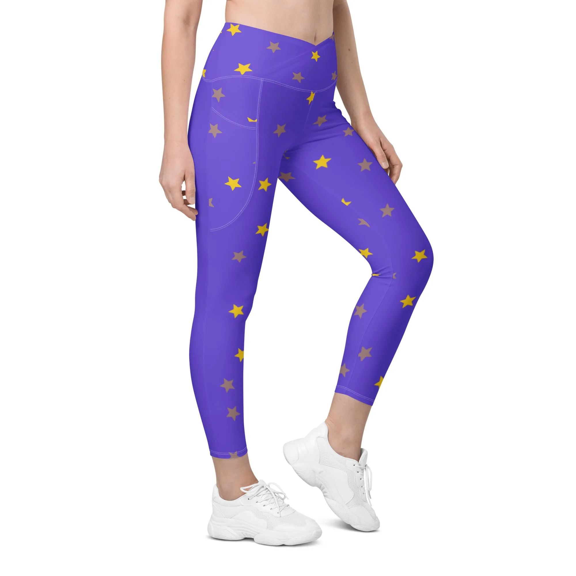 Crossover Designer Leggings with Pockets High-Waisted Activewear, lioness-love