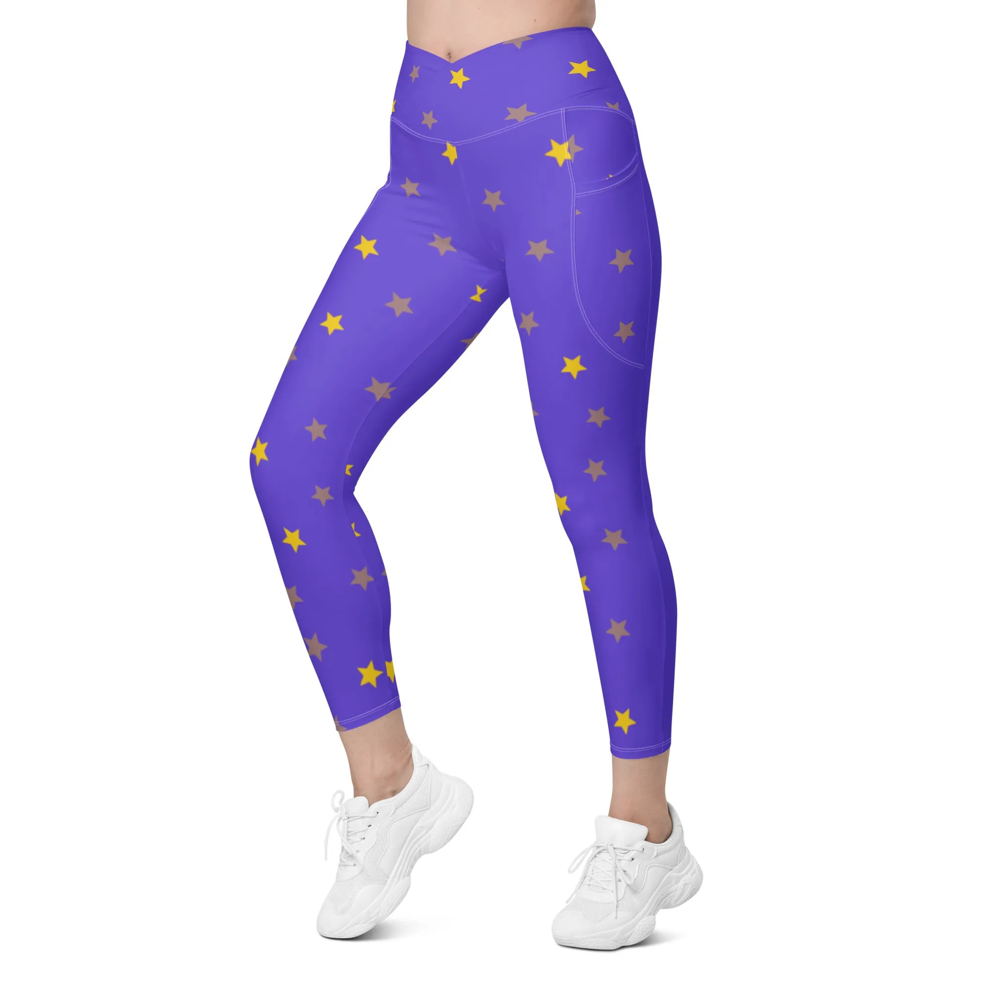 Crossover Designer Leggings with Pockets High-Waisted Activewear, lioness-love