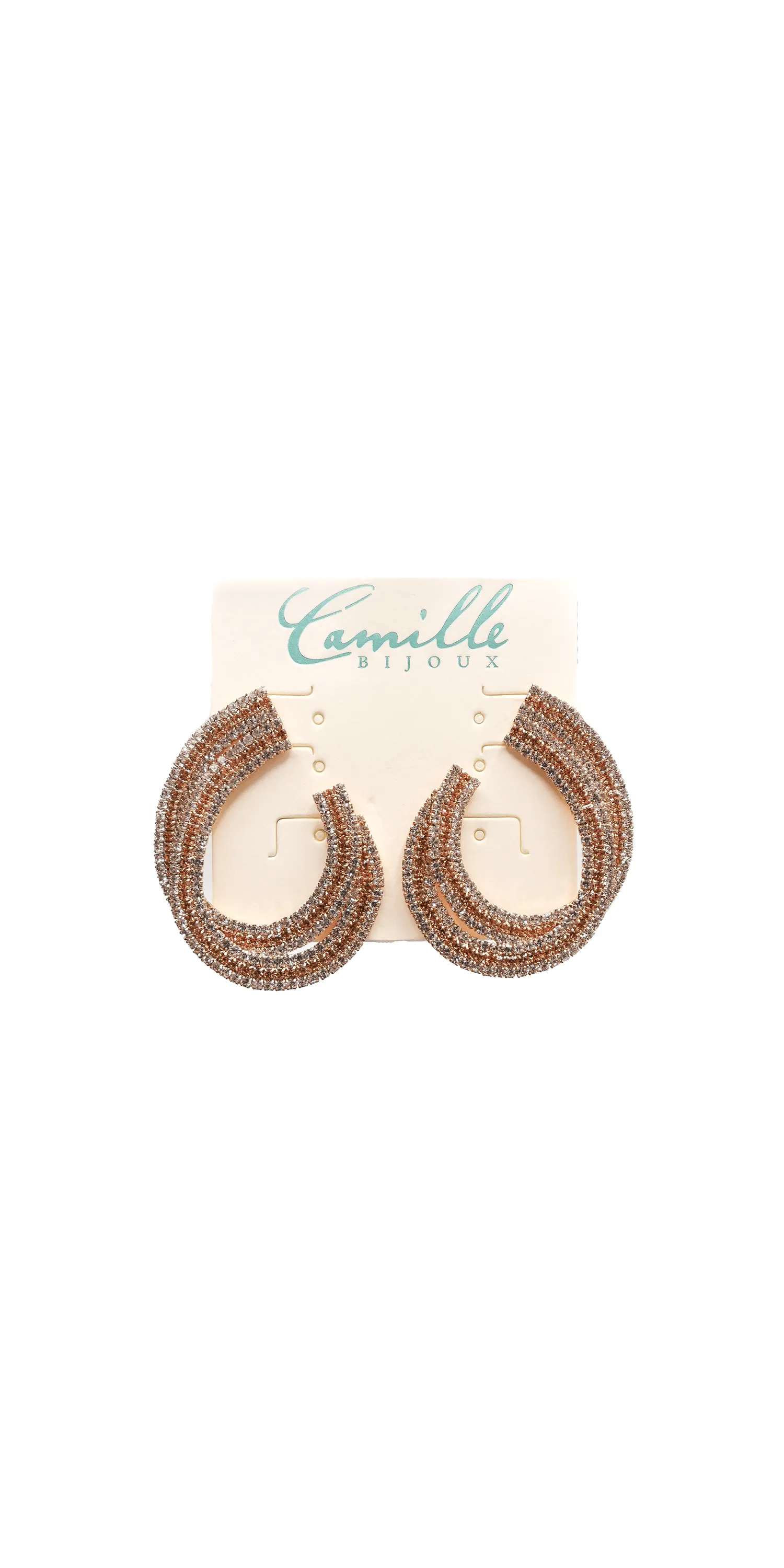 Crystal Double Swirl Rhinestone Earrings