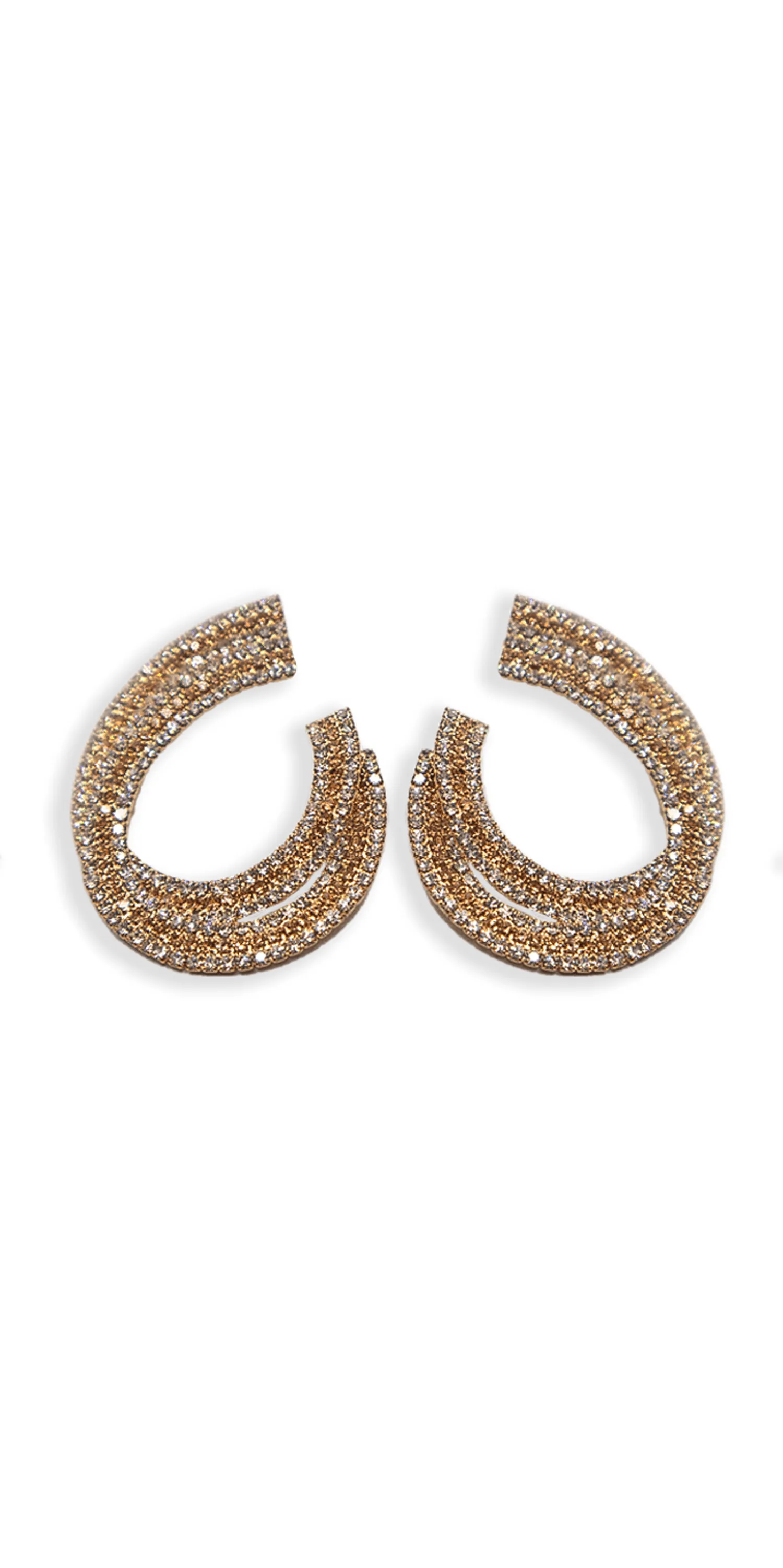 Crystal Double Swirl Rhinestone Earrings