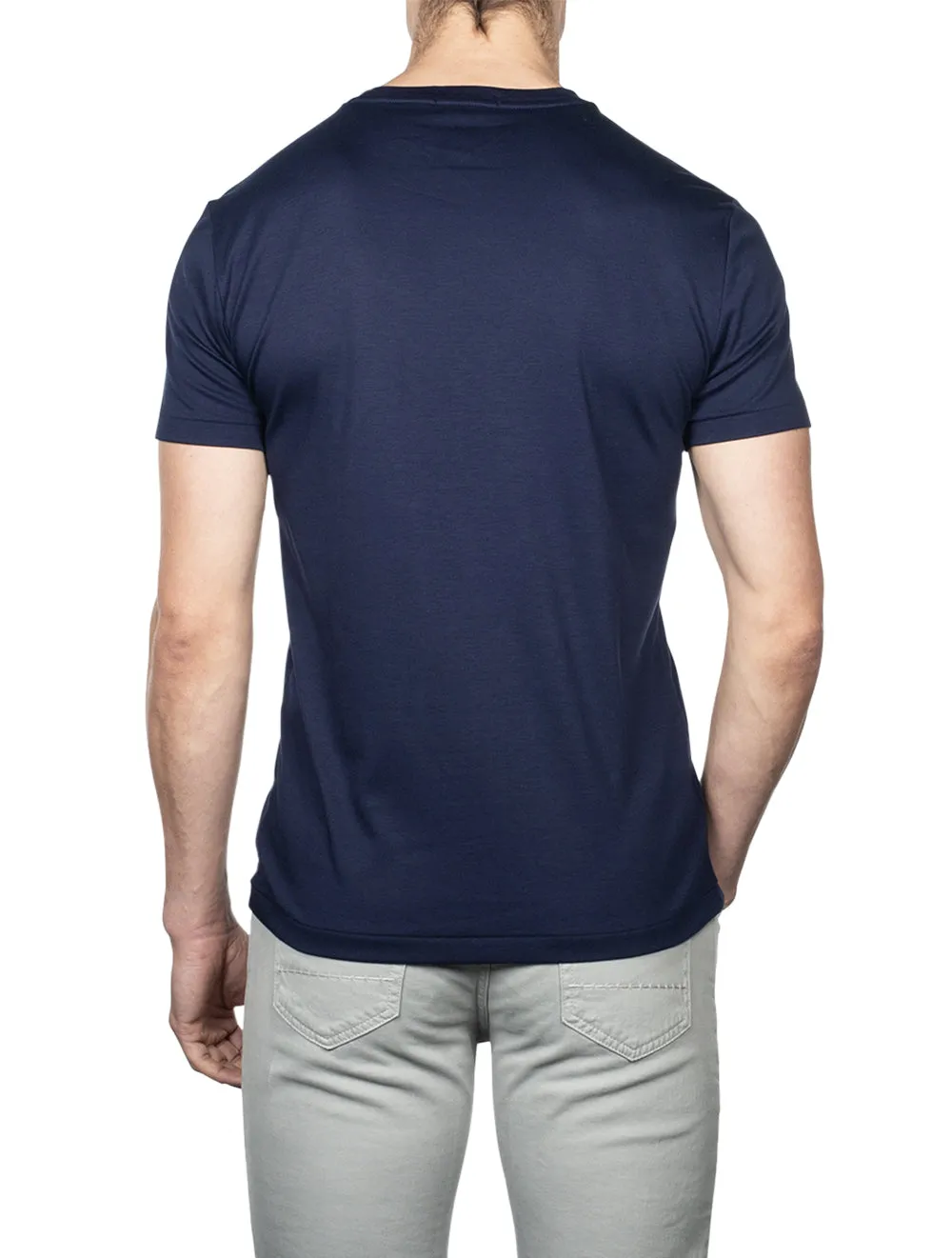 Custom Slim Fit Soft Cotton T-Shirt Cruise Navy