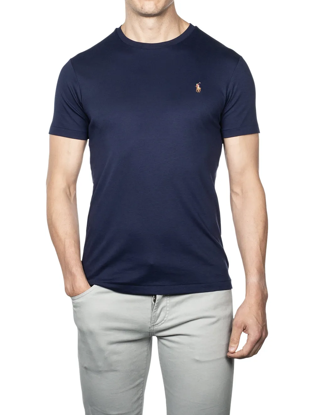 Custom Slim Fit Soft Cotton T-Shirt Cruise Navy