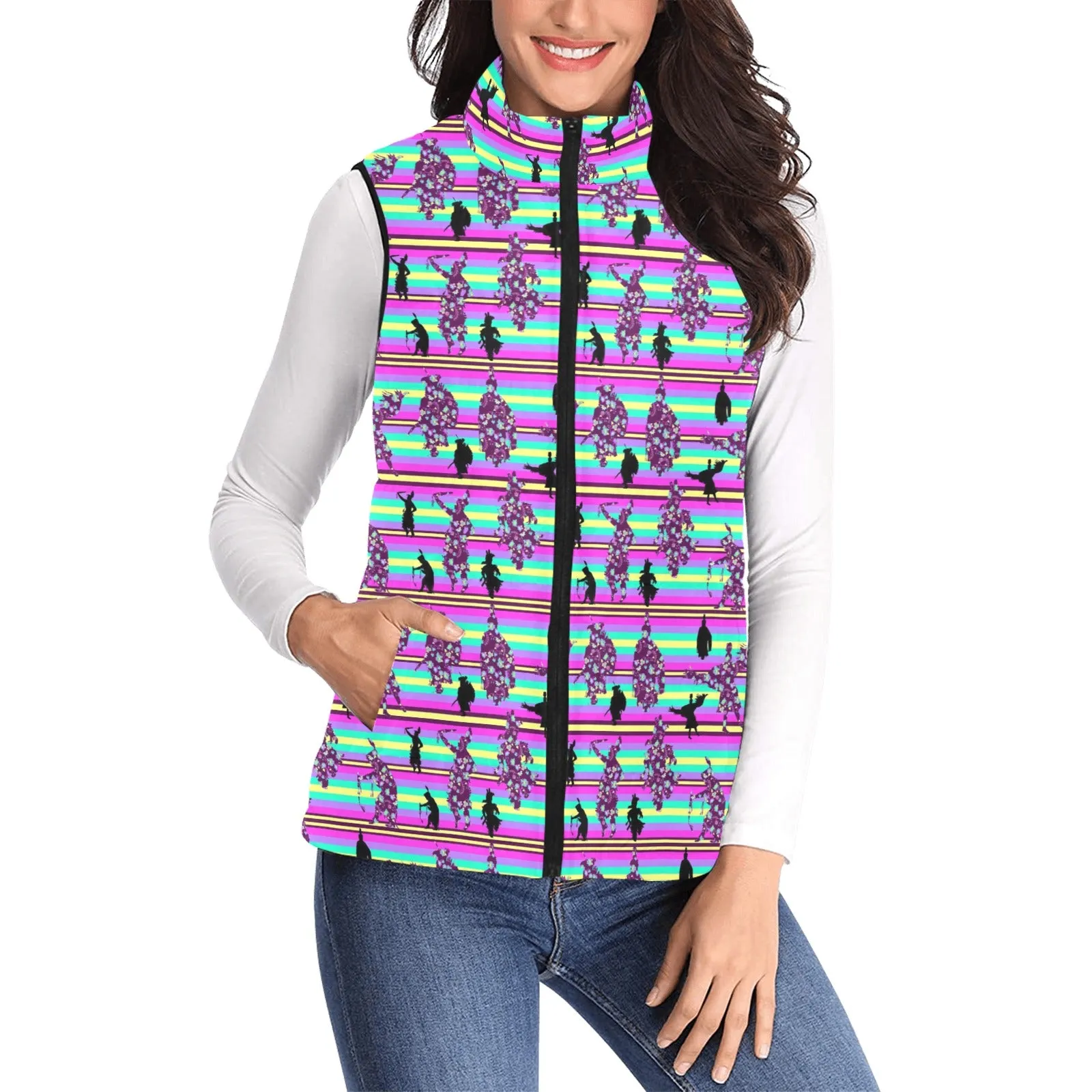 Dancers Floral Contest Women's Padded Vest Jacket