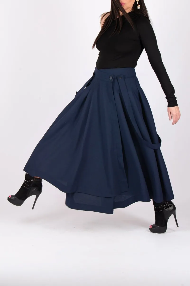 Dark Blue Long Skirt Zefira