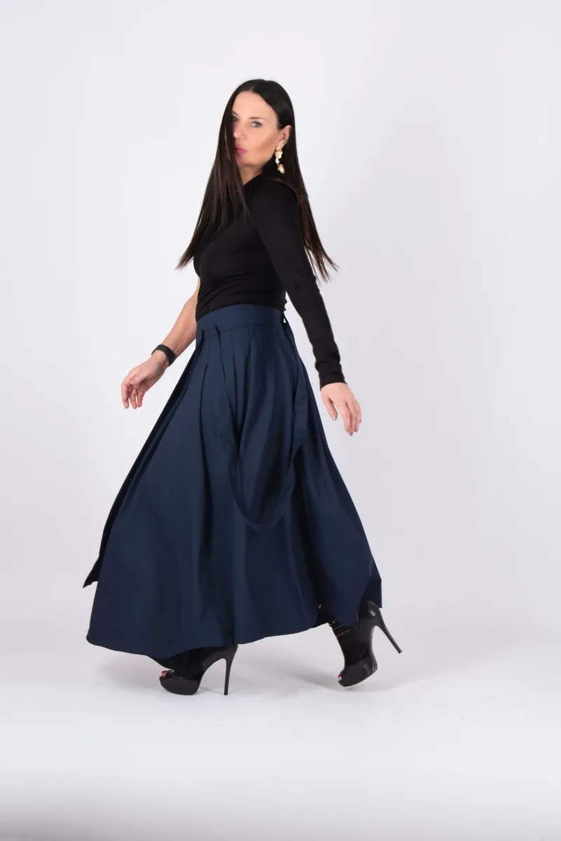 Dark Blue Long Skirt Zefira