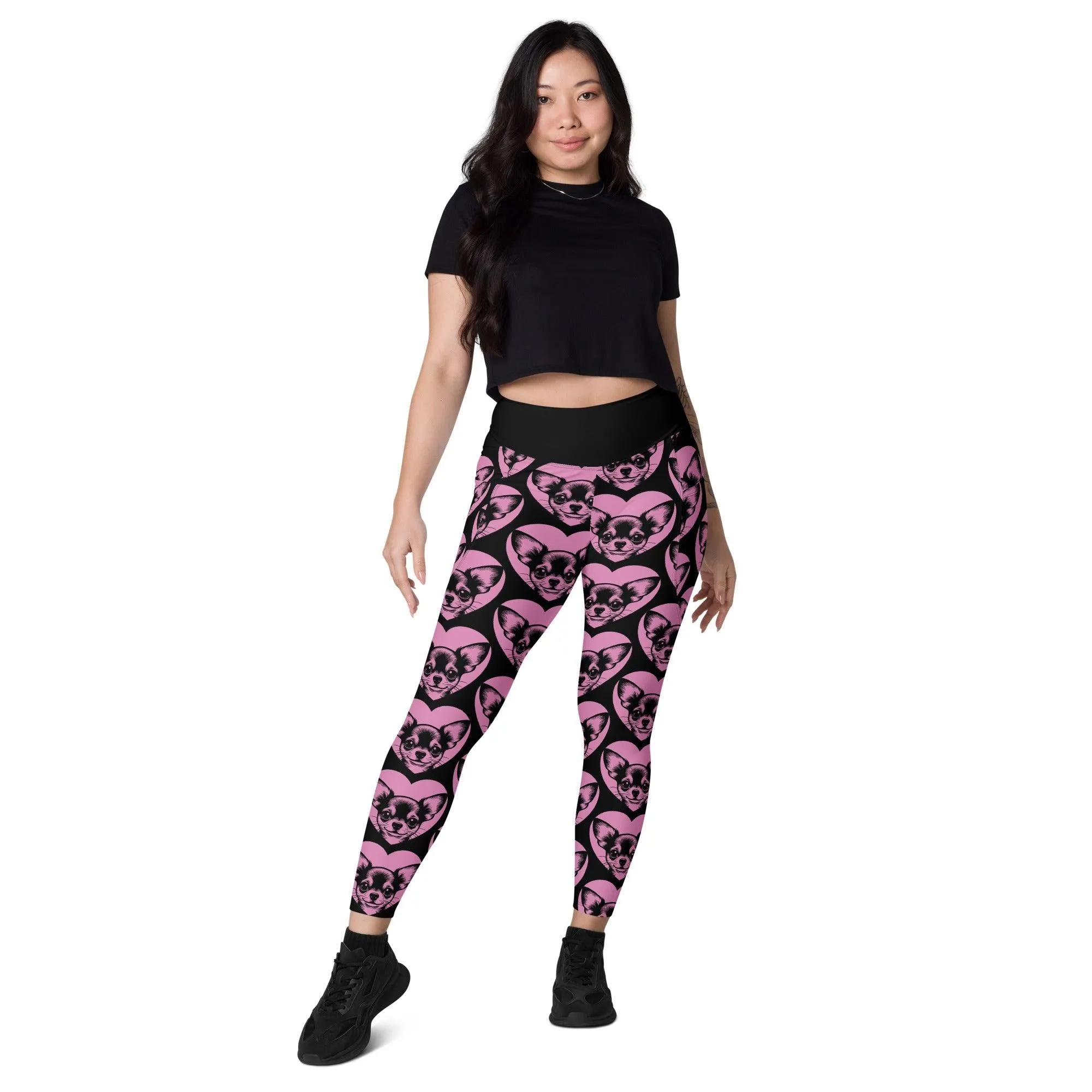 DOG BREED LEGGINGS with pockets - CHIHUAHUA - HERTTAHOUND - pink