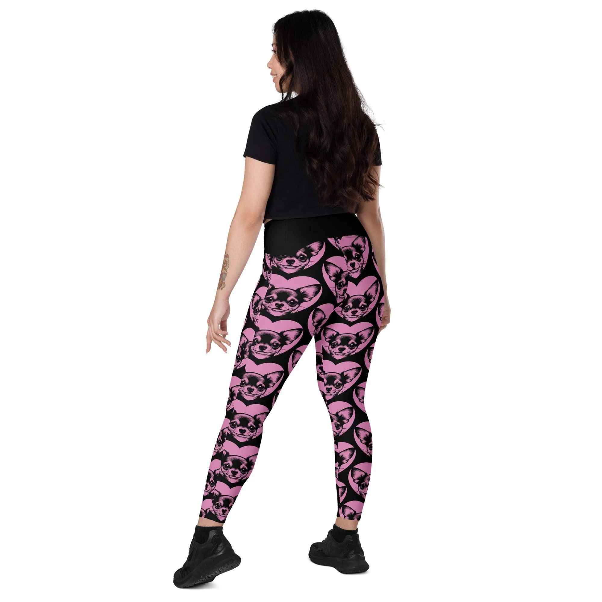 DOG BREED LEGGINGS with pockets - CHIHUAHUA - HERTTAHOUND - pink