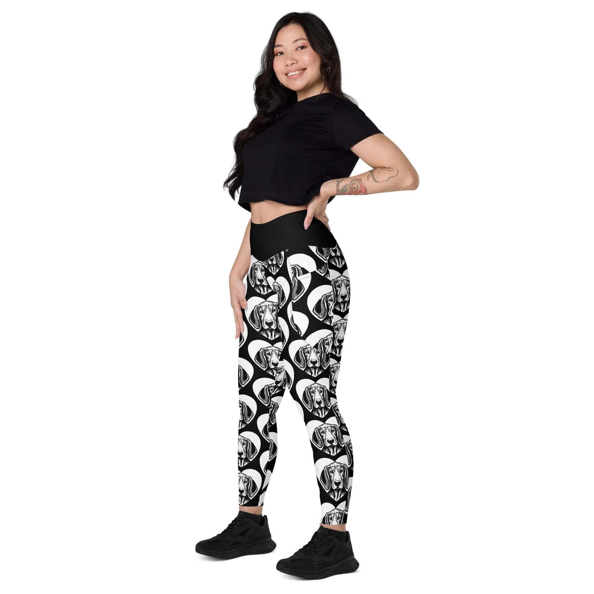 DOG BREED LEGGINGS with pockets - COONHOUND - HERTTAHOUND