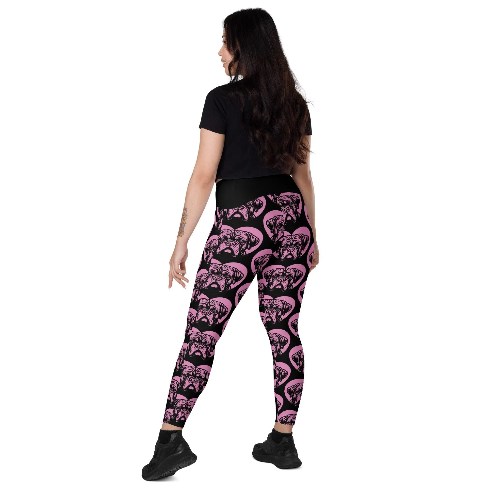 DOG BREED LEGGINGS with pockets - DOGUE DE BORDEAUX - HERTTAHOUND - pink