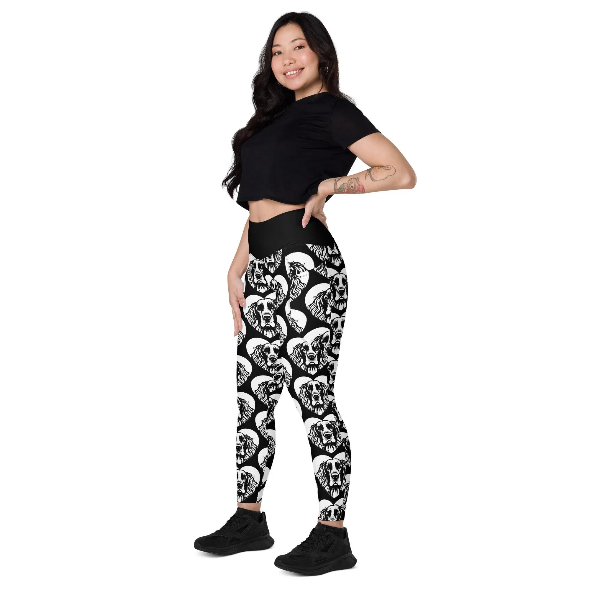 DOG BREED LEGGINGS with pockets - FIELD SPANIEL - HERTTAHOUND