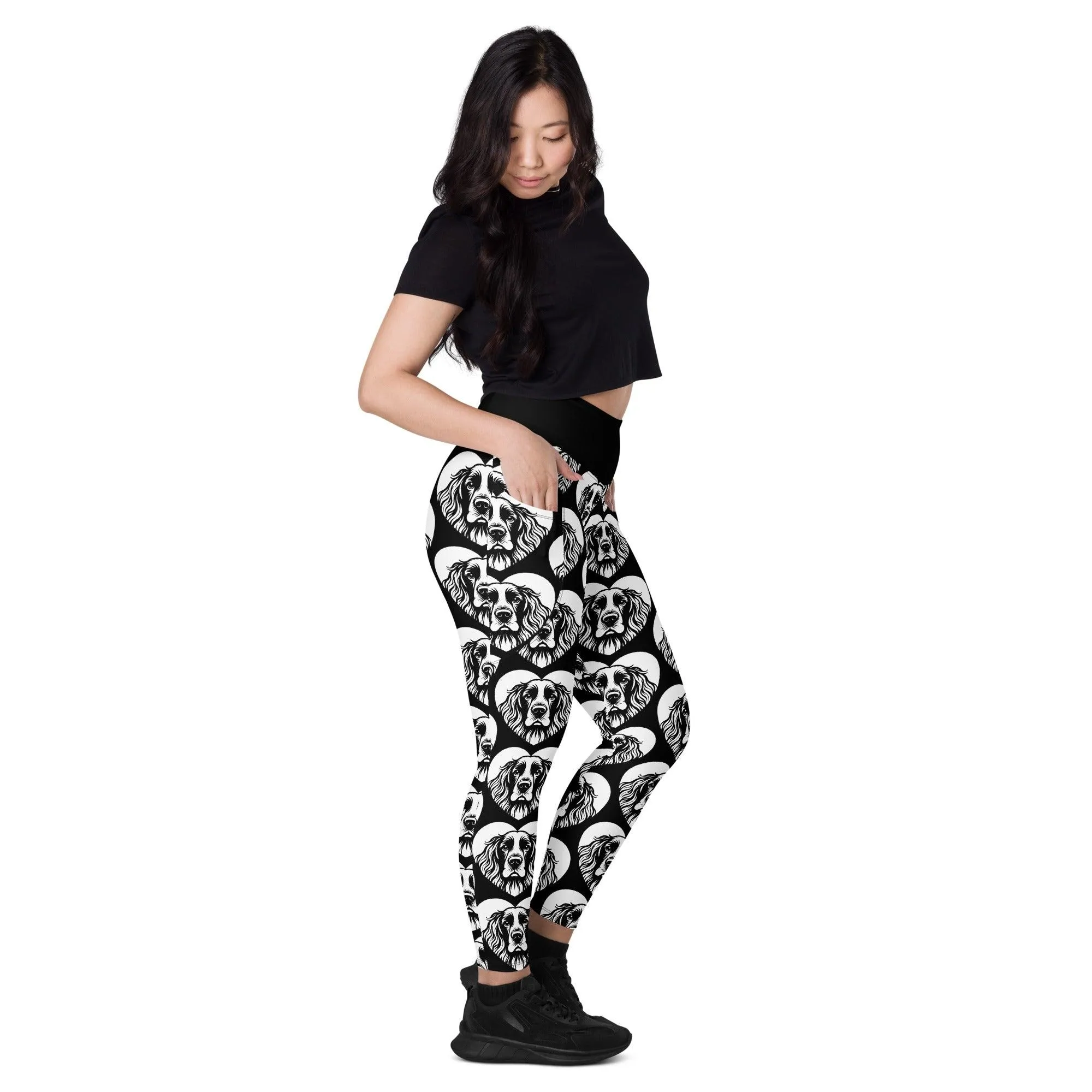 DOG BREED LEGGINGS with pockets - FIELD SPANIEL - HERTTAHOUND