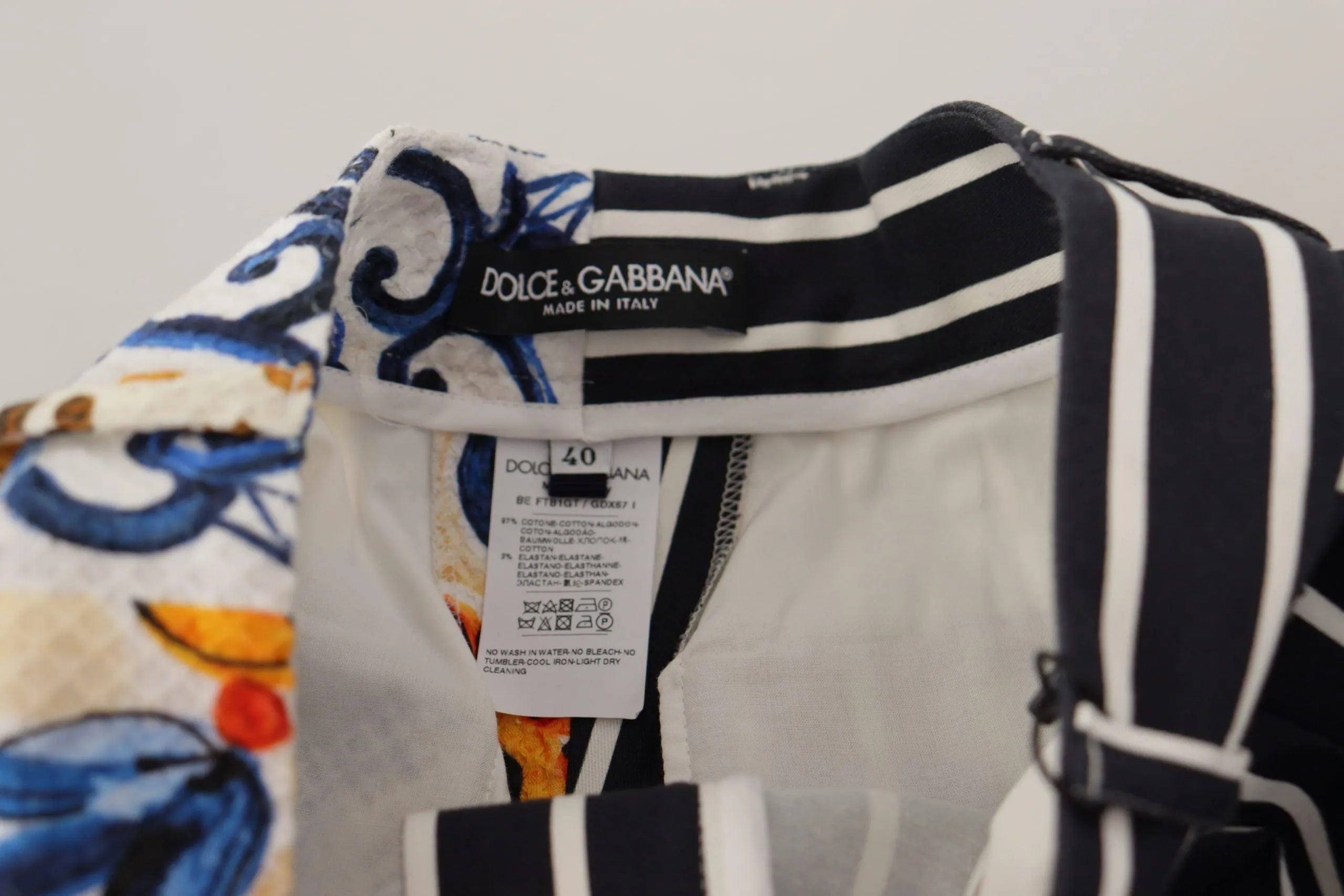 Dolce & Gabbana Multicolor Stripes Majolica Bermuda Shorts