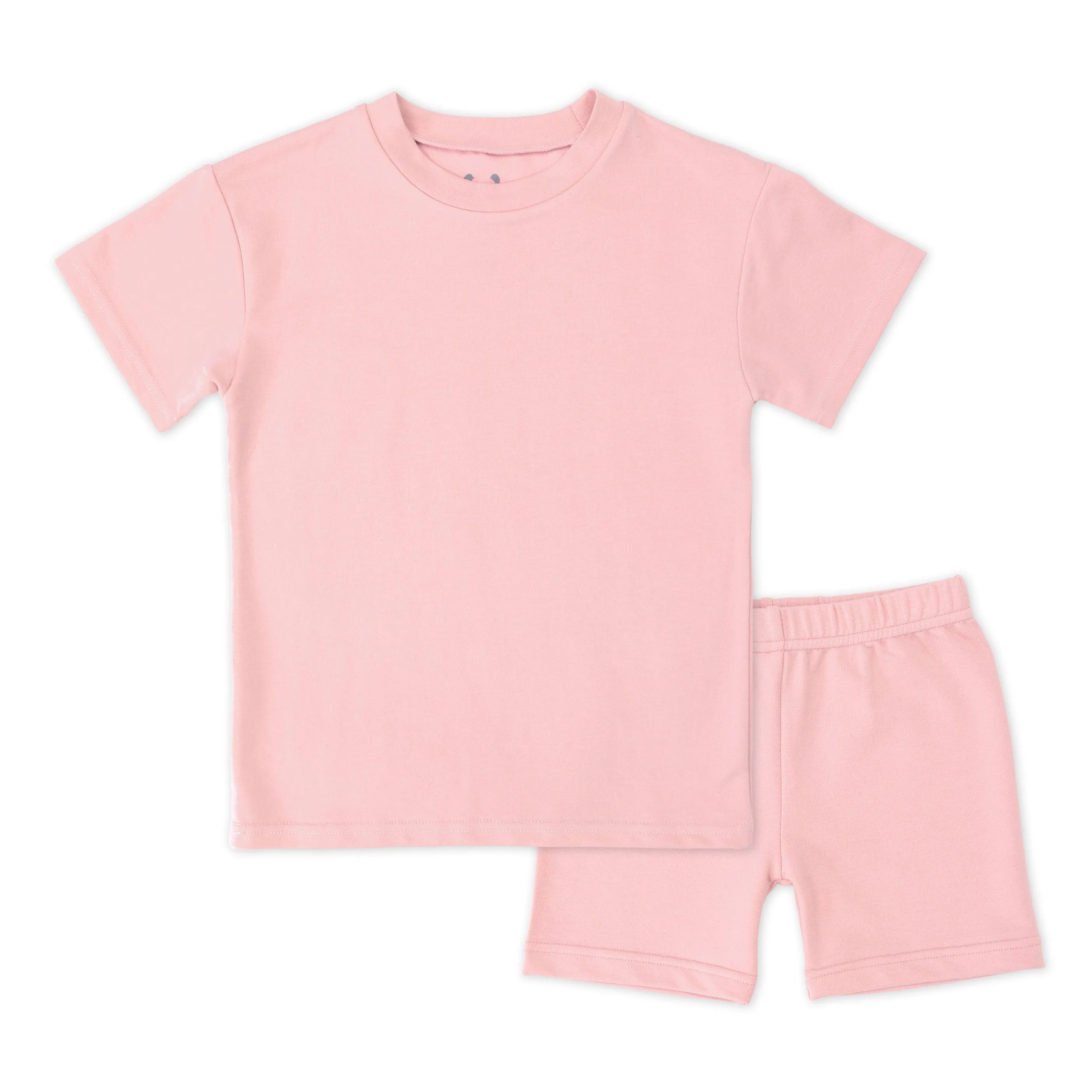 Dusty Rose Bamboo Blend Kid's Oversized Tee & Biker Short Set