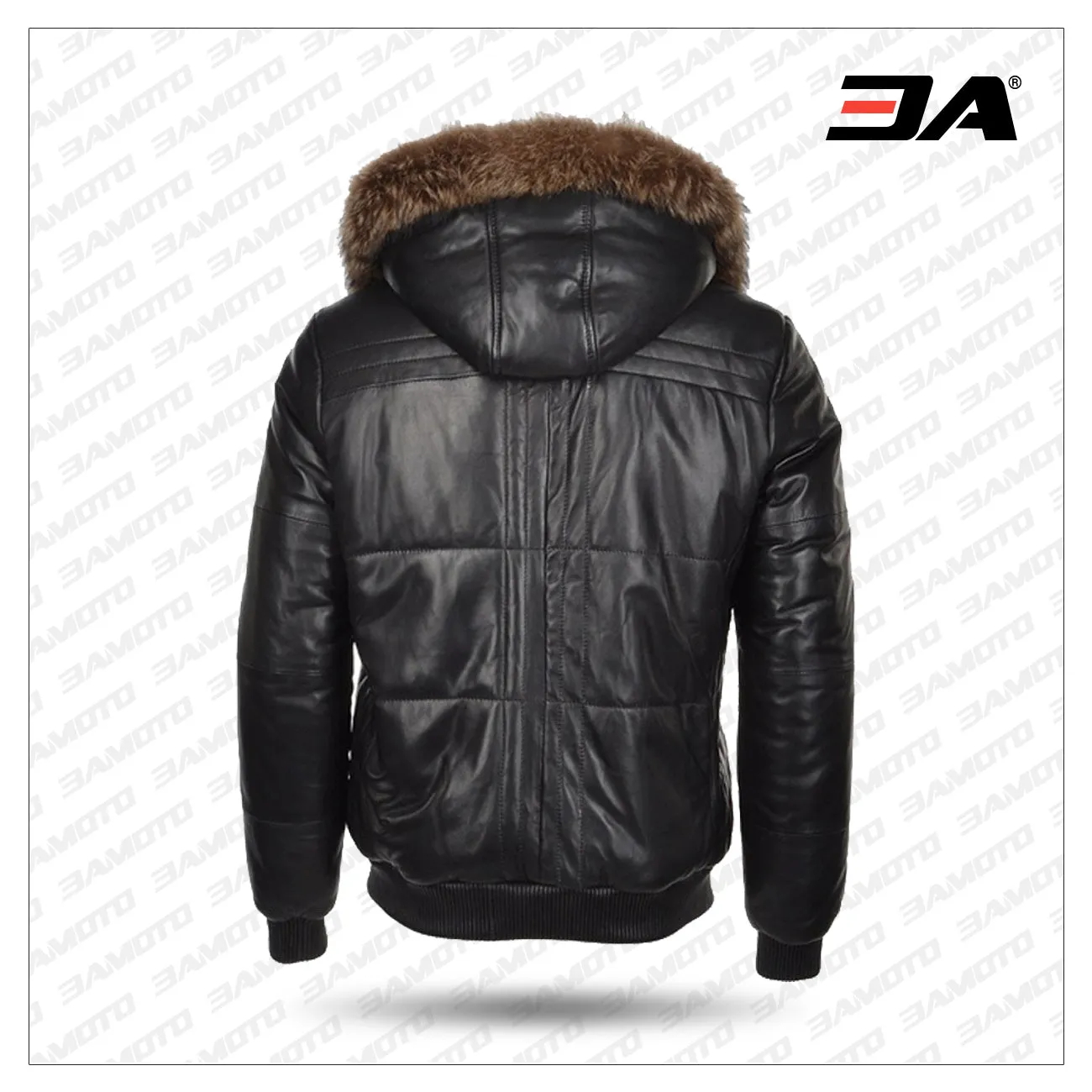 Fashion Men Leather Bomber Jacket and Sheepskin