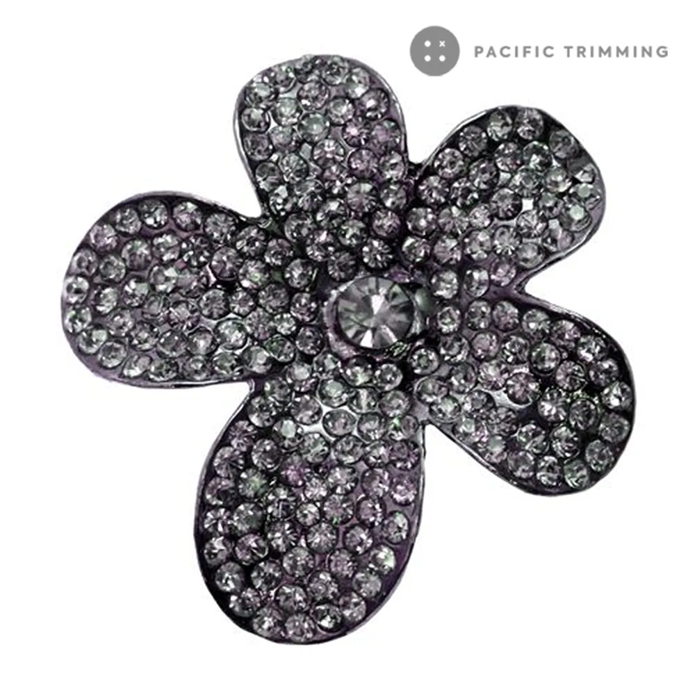 Flower Shape Rhinestone Button 120207RS