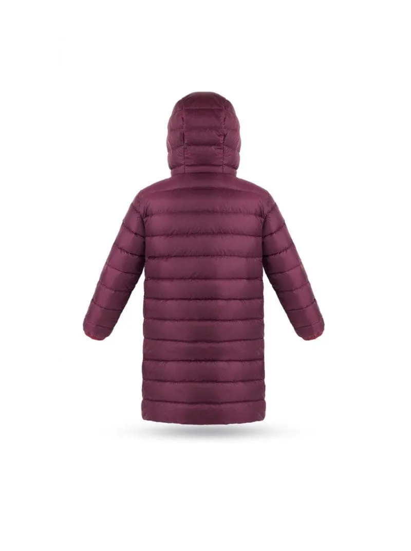 Fluff Down Coat: Burgundy