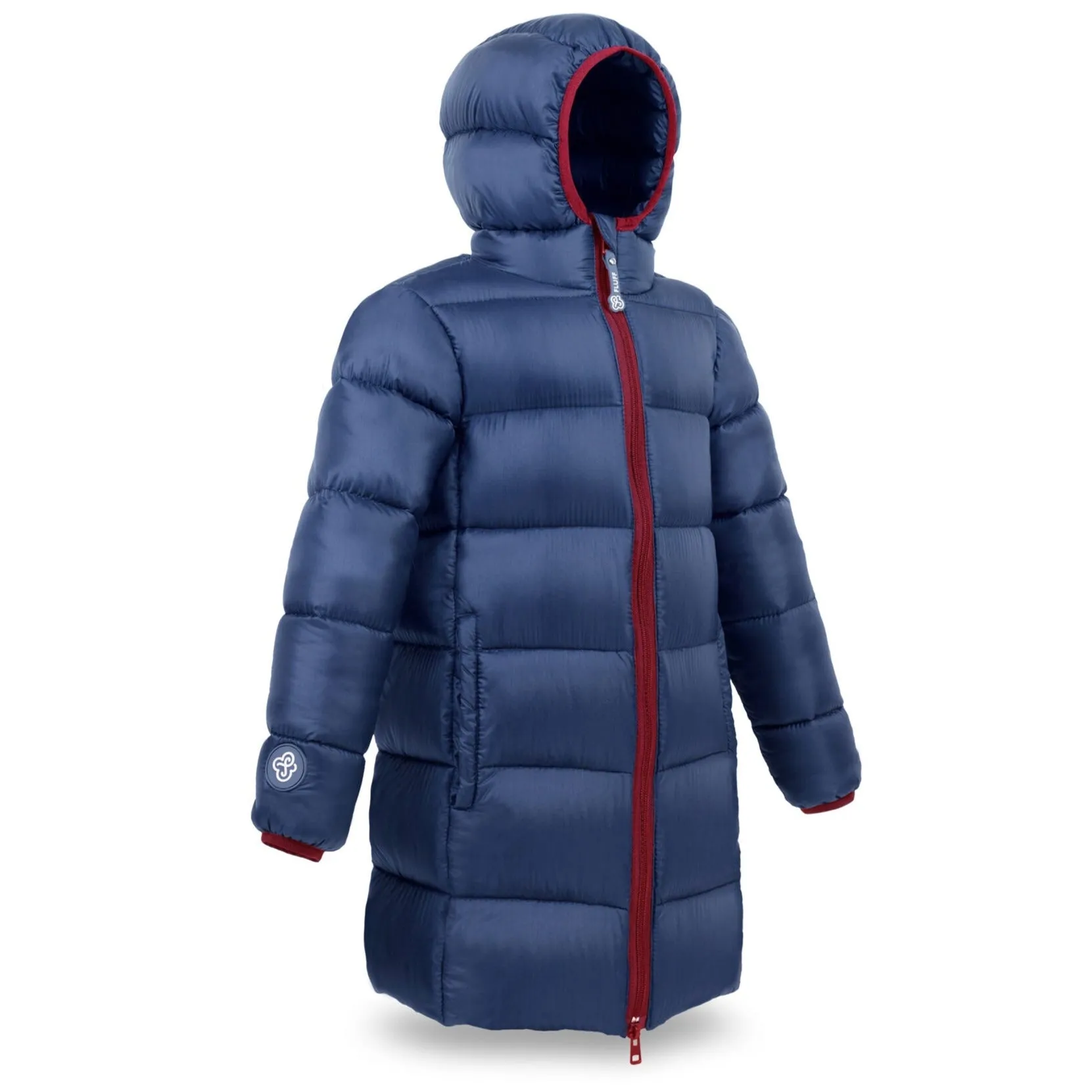 Fluff Kids Big Puffer Coat in Navy Blue