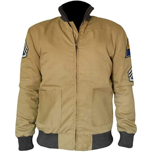 Fury Brad Pitt US Army Tanker WW2 Military Bomber Cotton Jacket