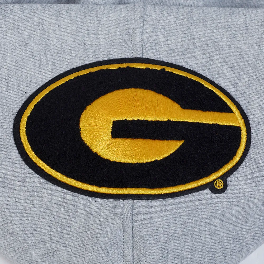 GRAMBLING STATE UNIVERSITY CLASSIC MEN'S STACKED LOGO PO HOODI (HEATHER GRAY/BLACK)