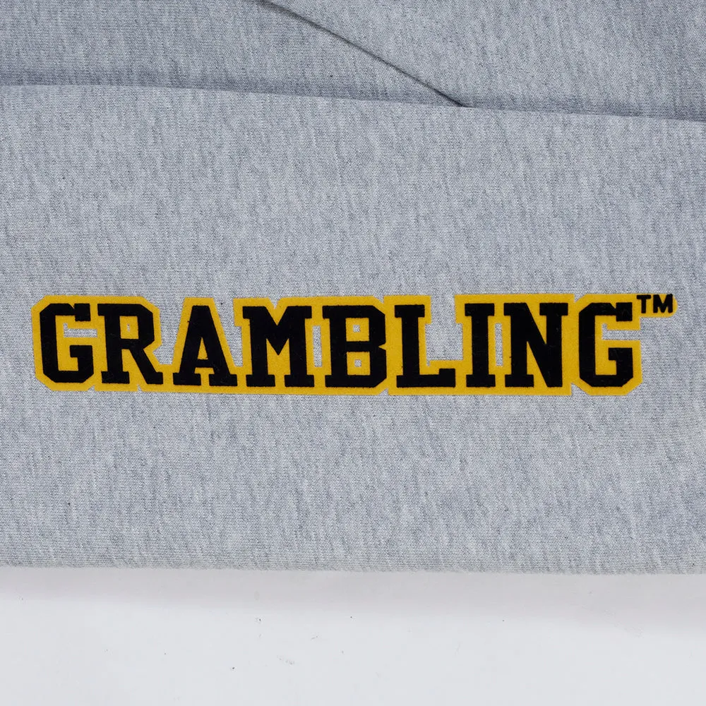 GRAMBLING STATE UNIVERSITY CLASSIC MEN'S STACKED LOGO PO HOODI (HEATHER GRAY/BLACK)