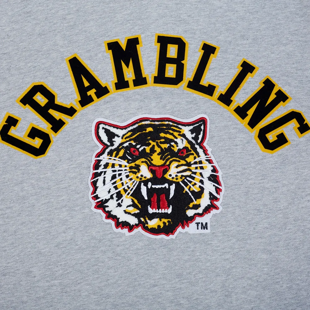 GRAMBLING STATE UNIVERSITY CLASSIC MEN'S STACKED LOGO PO HOODI (HEATHER GRAY/BLACK)