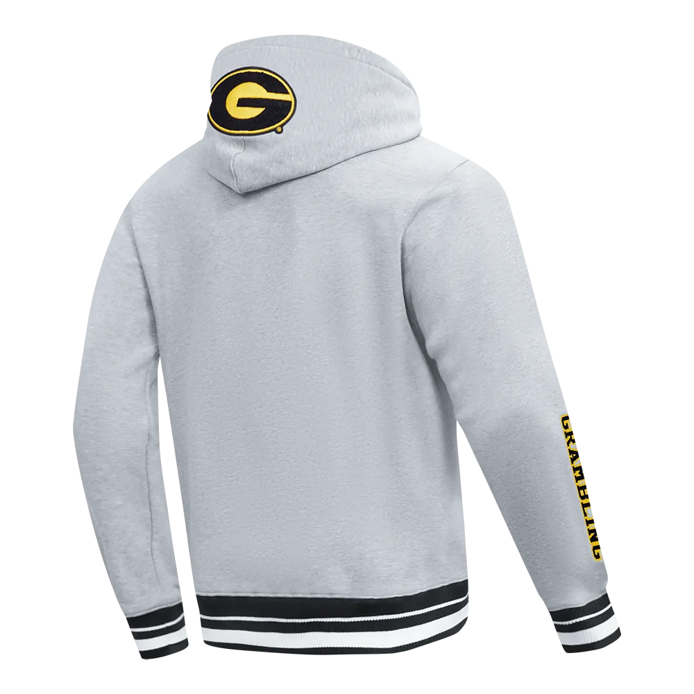 GRAMBLING STATE UNIVERSITY CLASSIC MEN'S STACKED LOGO PO HOODI (HEATHER GRAY/BLACK)