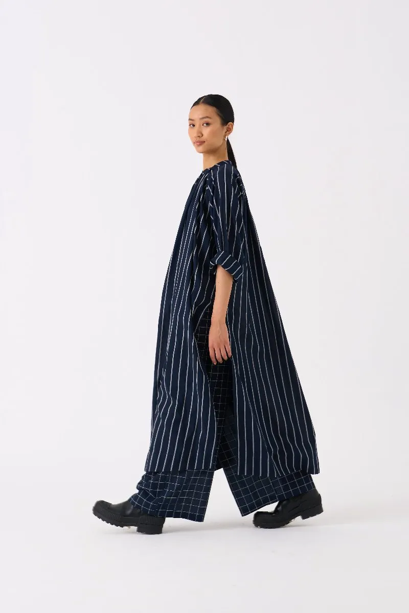 Gther Neck Shirt Co Ord Set of 2 Black Stripe