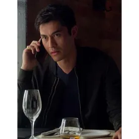 Henry Golding A Simple Favor Black Bomber Jacket