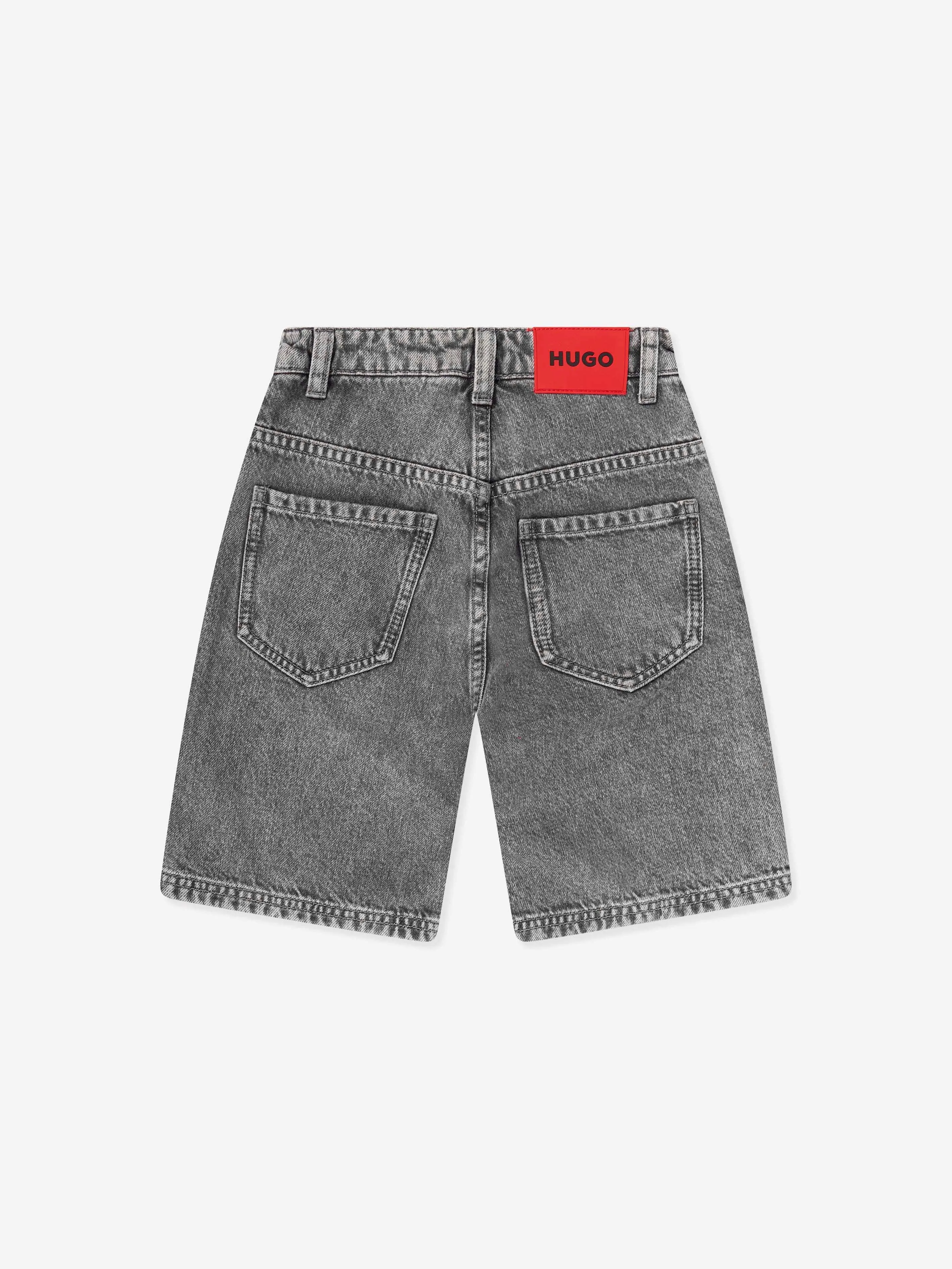 Hugo Boys Denim Bermuda Shorts in Grey