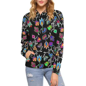 Indigenous Paisley - Black Hoodie for Women (USA Size)