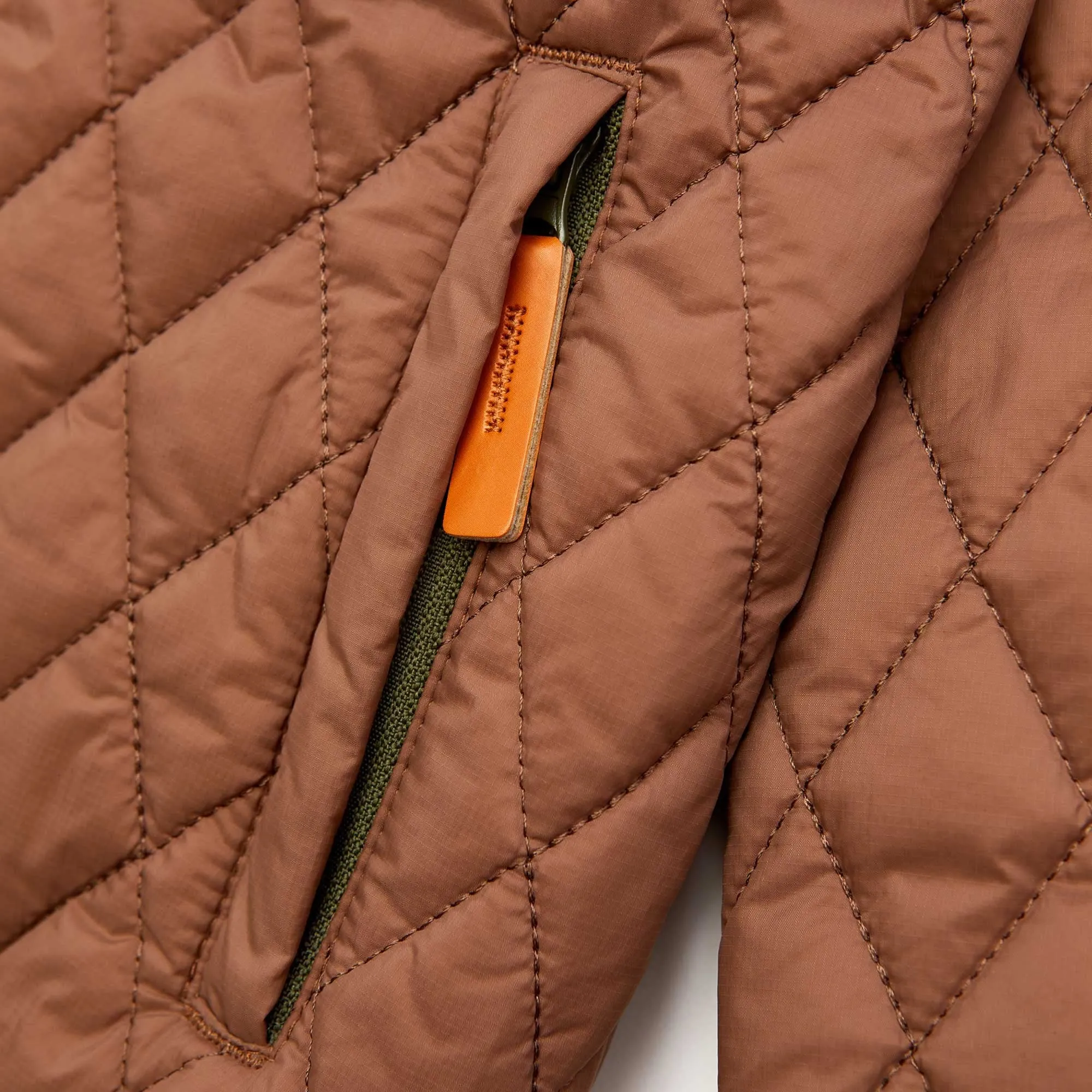 Kids' Quilted Puffer Jacket in Cocoa Brown