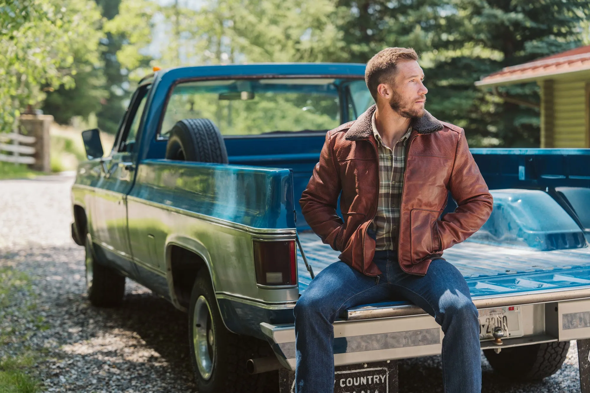 Limited Maverick Leather Bomber Jacket | Buffalo Grain Brown