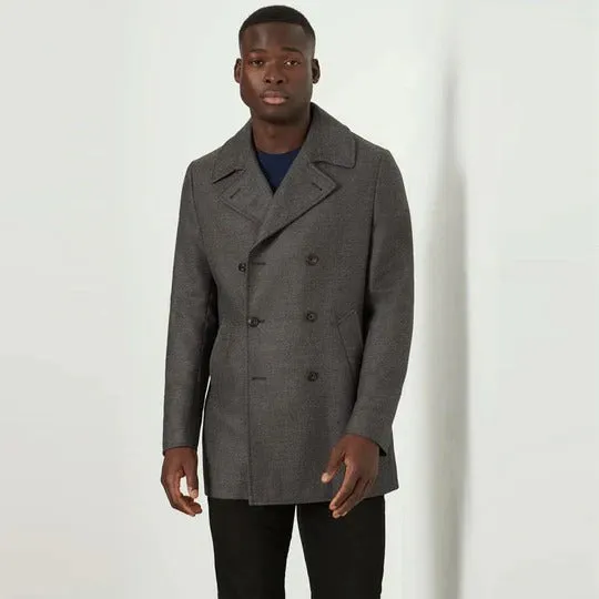 Men's Classic Grey Fleece Navy Peacoat