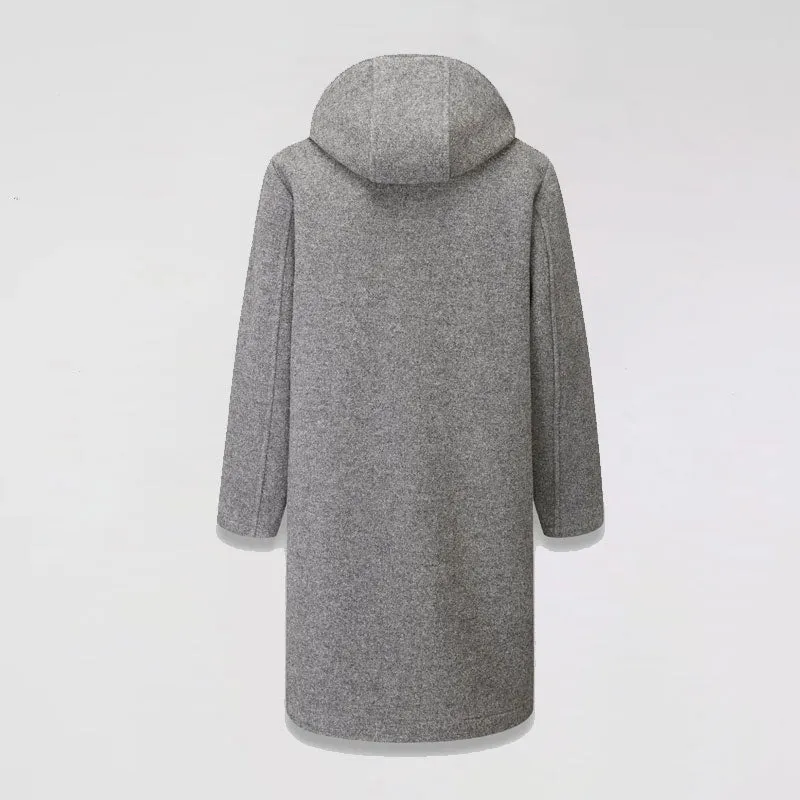 Men's Grey Long Fleece Peacoat