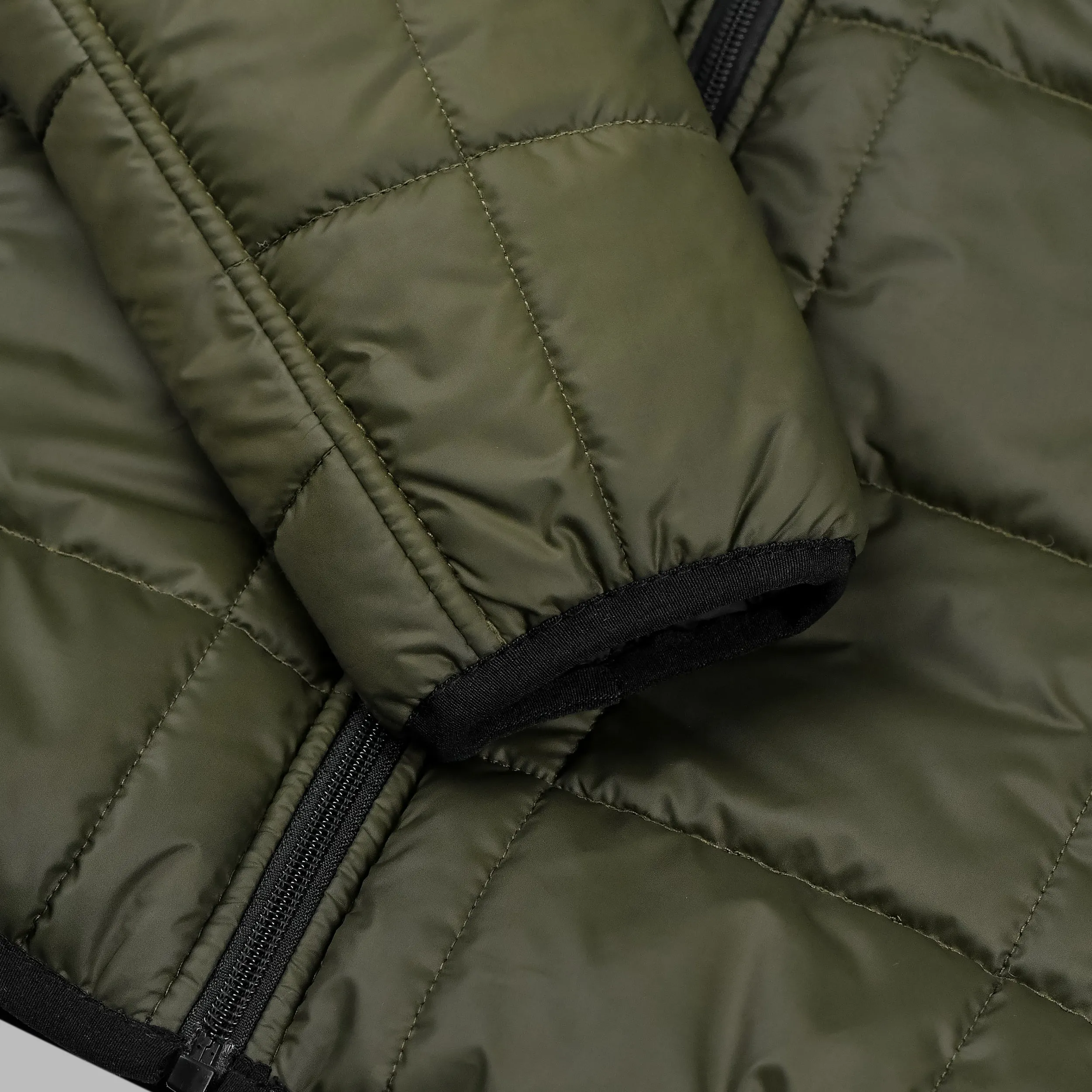 Mens Puffer Jacket Hooded - Olive Green | Kaptan