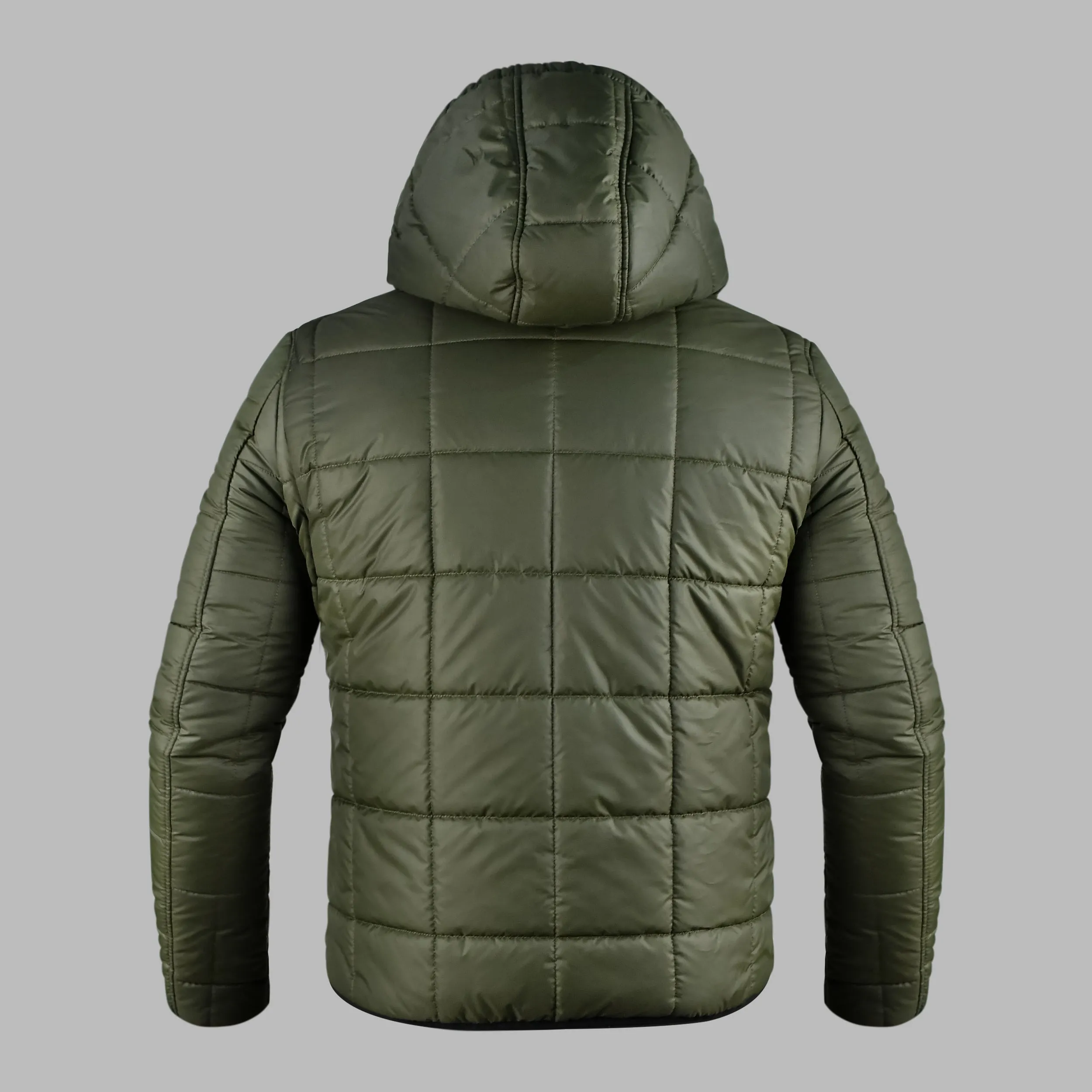 Mens Puffer Jacket Hooded - Olive Green | Kaptan